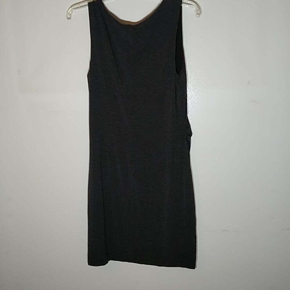 Athleta Carefree Tee Dress Charcoal Gray Ruched 94% modal Size S - Picture 7 of 9